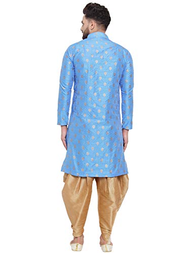 Image of Larwa Men's Cotton Silk Kurta And Salwar Dhoti Set