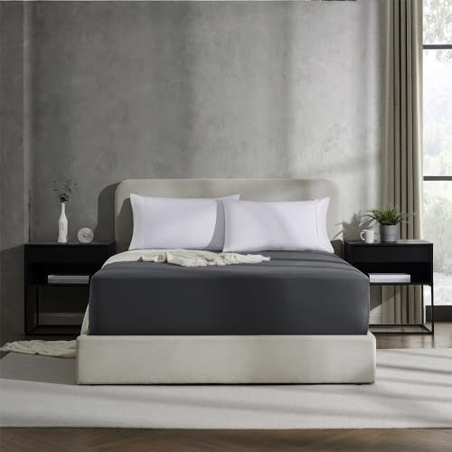 Nestl CA-FITT-SHT-K-GRY Extra Deep Pocket King Fitted Sheet, Grey Fitted Sheet King Size, 1800 Microfiber King Fitted Sheet Only, Ultra Soft King Bed Fitted Sheet Fits Up To 24 Inch Mattress thumb #1