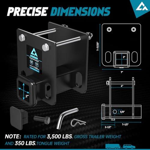 Image of RV Bumper 2-Inch Hitch Receiver - Fits 4-Inch Beam & 3500 LBS Capacity - Helps RV Connect Bike Racks, Cargo Carriers, Hitch Hammock and Any 2-Inch Receiver