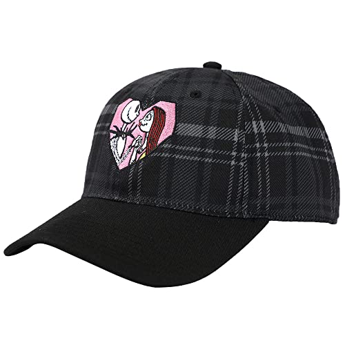 Nightmare Before Christmas Embroidered Plaid Color Block Cap Multicolored #TOP1