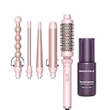 Wavytalk Multi Curl 5 in 1 Curling Wand Set and Heat protectant Spray for Hair 1.69 Fl Oz