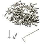 iexcell 100 Pcs M2.5 x 16mm Thread Pitch 0.45 mm Stainless Steel 304 Hex Socket Button Head Cap Screws Bolts Kit