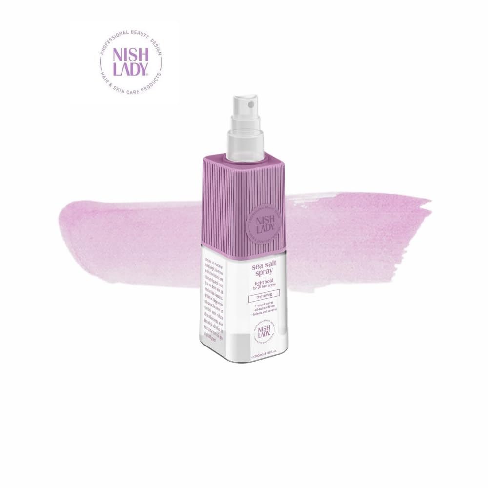 Nishlady Hair Styling Sea Salt Spray 200ml | Texturising & Volumising with Flexible Hold | Sea Salt Spray for Hair Women, Purple