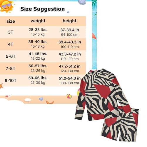 Bañador dos piezas infantil con protección UV y estampado abstracto de cebras 3