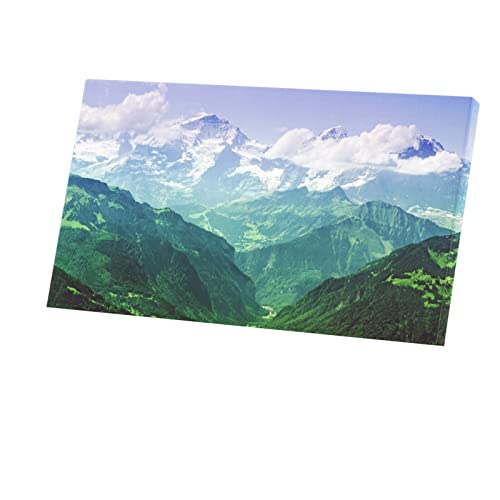 Tableau décoratif montagne 60x107cm pour habiller un grand mur vide