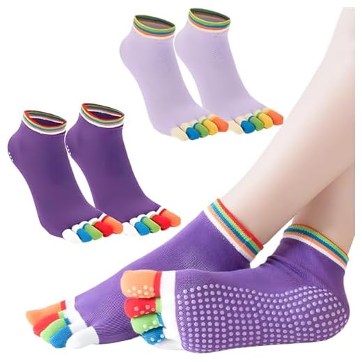 SJBAUTYO Calcetines de Yoga con Dedos para Mujer: Calcetines de Pilates Antideslizantes para Mujer Calcetines Deportivos de Algodón de Cinco Dedos para Fitness Ballet Talla 36-43 2 Pares