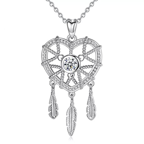 Collier pendentif coeur bijoux femme en zircone cubique brillant