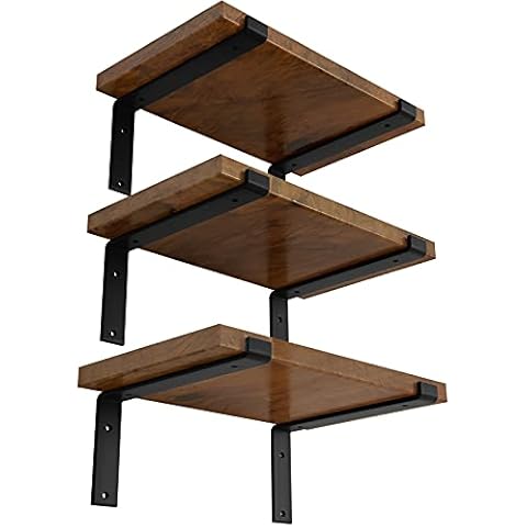 LEOPO 8 inch Shelf Bracket for DIY Floating Shelf, 1/5 inch Thick Heavy Duty Bracket, 6 Pack, Z Shelf Brarcket Cover