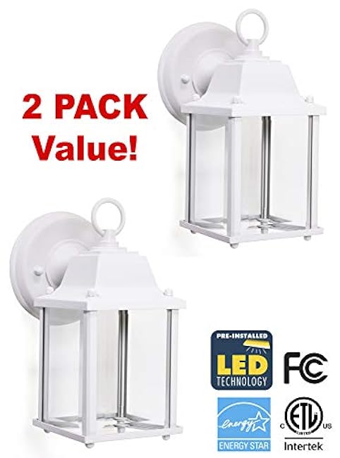 CORAMDEO Outdoor Porch Light Matte White Sconce 9.5W