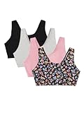Fruit of The Loom Women's 4-Pack Built Up Cotton Sports Bra