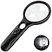 SeeZoom Lighted Magnifying Glass 3X 45x Magnifier Lens - Handheld Magnifying Glass with Light for Reading Small Prints, map, Coins and Jewelry - LED Seniors Magnifier for Close Work