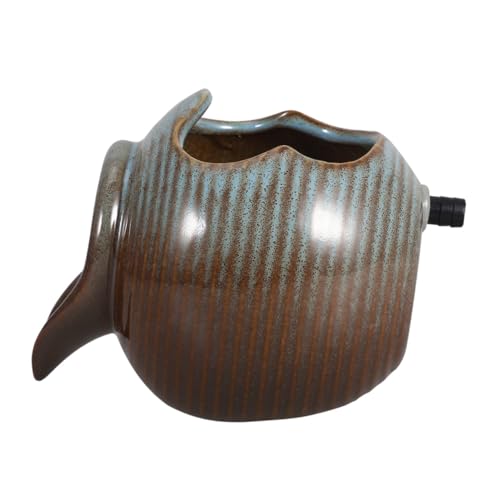 FUNOMOCYA Jarra Cerámica para Fuente de Agua con Circulación Continua Maceta Hidroponía para Plantas Acuáticas Decoración para Pecera Jardín y Patio Accesorio Ecológico Interior y Exterior