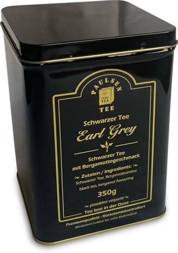 Earl Grey Paulsen schwarzer Tee mit Bergamotte Aroma 350g in einer für Lebensmittel geeigneten Dose