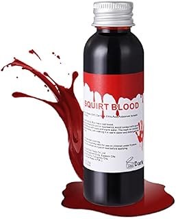 Mysense Fake Blood Makeup,Realistic Washable Easy Dry Flow Fake Blood for Eyes Drips Nose Bleeds,For Halloween Cosplay SFX Zombie Vampire Special Effects Makeup,2 oz,Dark