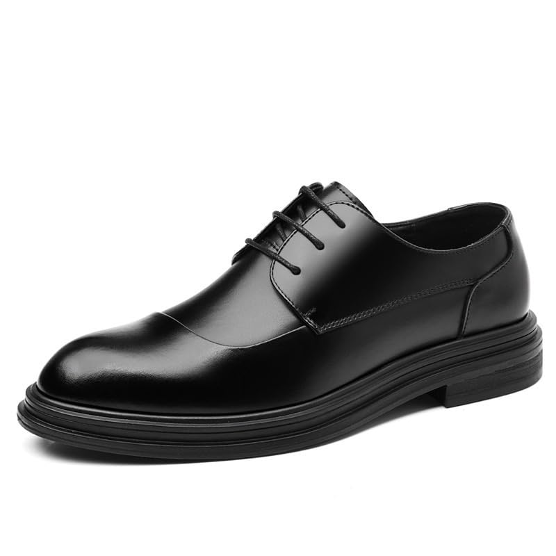 Dress Shoes for Men Black Lace-up Casual Business Oxford Dress Shoes Retro Dress Shoes(6)