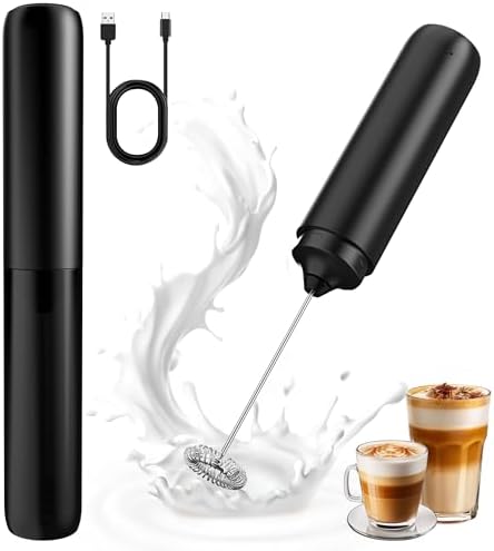 Rechargeable Milk Frother, Handheld Coffee Frother Wand Drink Mix...