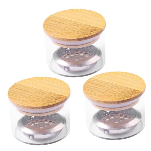 Juego de 3 recipientes de vidrio para manicura con tapa miniatura 1