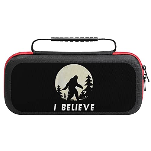 FunnyStar I Believe Bigfoot Carrying Case Protective Shell Handbag for Nintendo Switch with 20 Game Card Bag