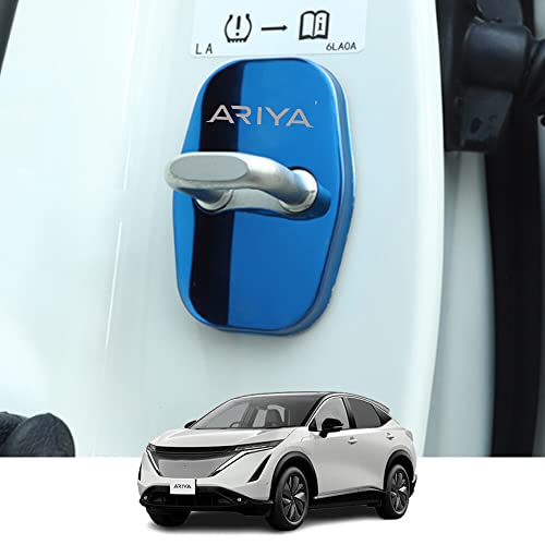 Kakash 日産専用ステンレスドアロックカバー 保護バックルカバー 防錆 ラッチストップ インテリアモールディング ステンレス スチールカースタイリング プ外装カスタムパーツ アクセサリー爪キズ防止 防止防塵 取り付け簡単 車種専用設計4点セット(ブルー