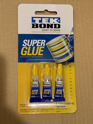 Tekbond Super Glue Premium Pack - Clear, Low Viscosity, Strong, Versatile - For Ceramic, Leather, Paper, Plastic, Metal & More - 0.1058 Ounce