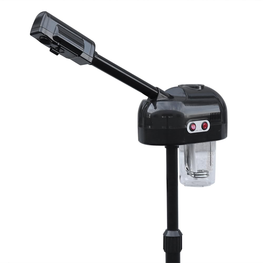 Professional Facial Steamer, 2 in 1 Standing Wheeled Steamer, Esthetician's Steamer, 360 Degree Rotating Nozzle, for Salon Beauty and Home Salons