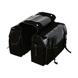 GraceYou Motorcycle Saddle Bag Large Capacity Canvas Panniers Bags for Bicycle Bike Motor Rear Seat Carrier Bag Two Side Saddlebags Black