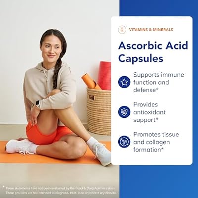 Pure Encapsulations Ascorbic Acid Capsules - 1,000 mg Vitamin C - Antioxidant & Immune Support* - High-Potency Vitamin C - Vegan & Non-GMO - 250 Capsules