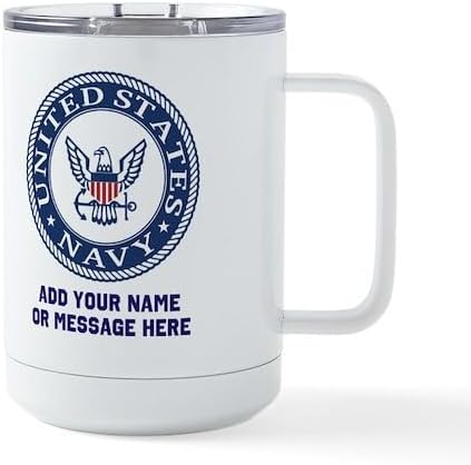 CafePress Custom Personalized US Navy Symbol Personalized 15 oz Stainless Steel Insulated Travel Mug