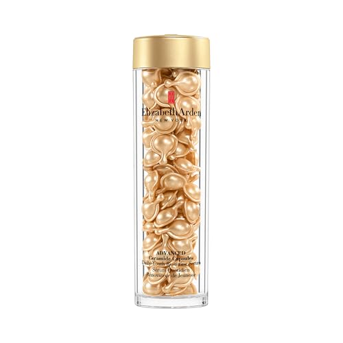 Elizabeth Arden - Advanced Cápsulas de Sérum de Ceramidas, con Aceite de Tsubaki, Efecto Triple Antiedad, Rejuvenece, Repara, Hidrata y Difumina Arrugas, Monodosis, Aplicar 1 al Día, 90 cápsulas