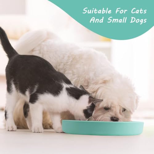 Adiwo Katzennapf Silikon, 18cm Futternapf Katze Silikon, Katzennapf Flach, Napf Katze, Katzen Fressnap, Runden Katzenteller, rutschfest und Leicht zu Reinigen für Kätzchen Katzen Kleintiere, Grün