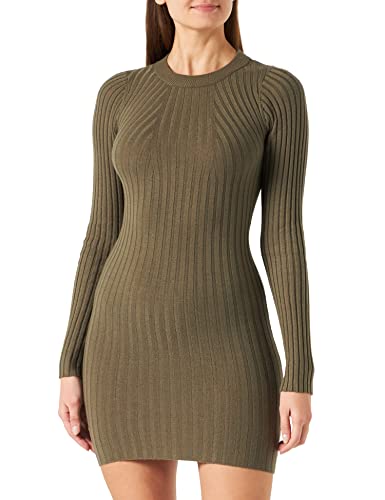 Vero Moda Vmkiki LS O-Neck Dress Ga Noos Vestito, Ive Verde, L Donna