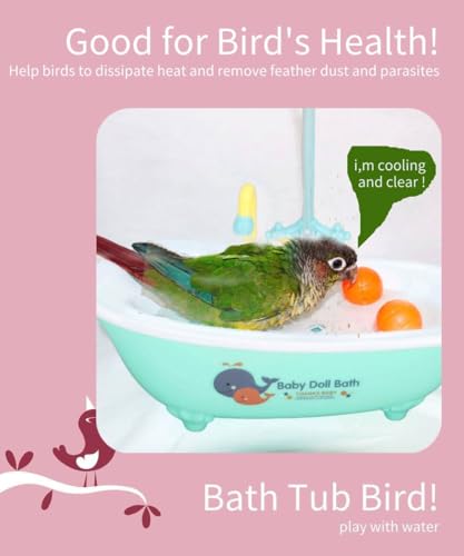 Image of Parrot Multifunctional Cute Electric Automatic Bathtub with Faucet, Bird Shower Bath Accessories, Swimming Pool Toy