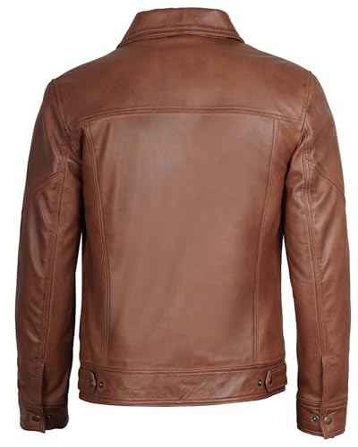 Image of Decrum Mens Leather Jacket - Real Lambskin Vintage Style Leather Jackets for Men