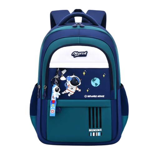 Astronaut-space Backpack for Boys-Girls Elementary Middle School Bookbag Backpack for Girls Kids Lightweight Back Pack Blue-green