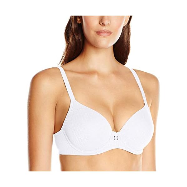 Hanes-Ultimate-Womens-ComfortBlend-T-Shirt-Natural-Lift-Underwire-Bra-DHHU20 Hanes Women's Ultimate T-Shirt Soft Foam Light Lift Bra, White Stripe Heather, 40B