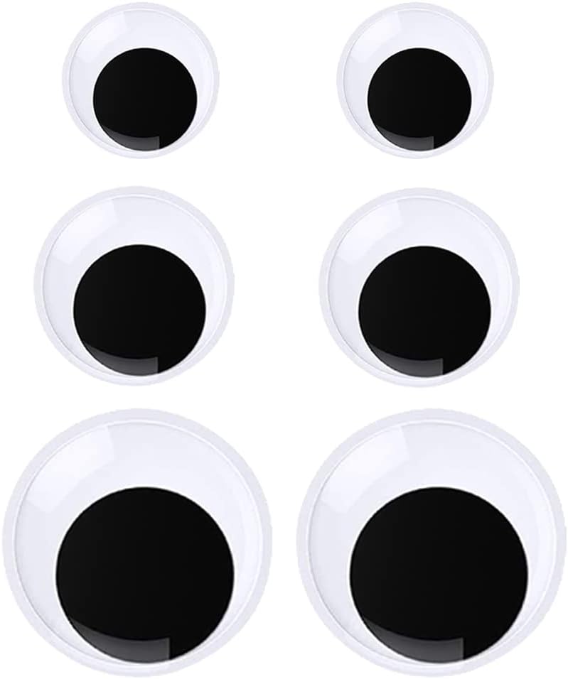 Giant Googly Eyes with Self Adhesive Large Plastic Wiggle Eyes for DIY Crafts Decoration, 3.15in 3.94in 5.12in Set of 6