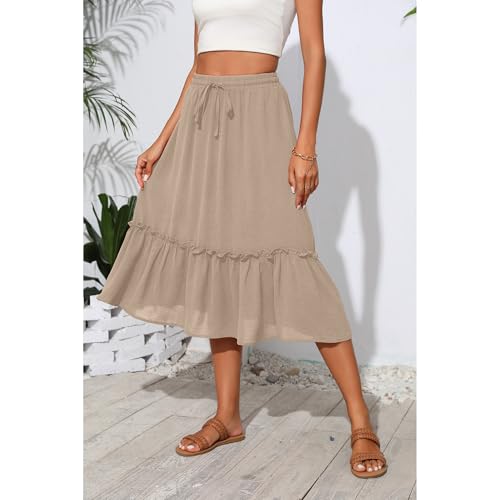Image of Witsmile High Waist Tiered Skirts for Women Flowy Skirts for Women Long Length with Pockets 2026 Fashion Trendy