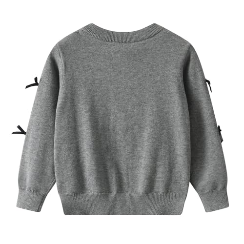 Girls Cardigan Long Sleeve Button Front Sweater Toddler Kids Knit School Uniforms Sweaters 3D Bow Knitwear Coat 3-12 Years4