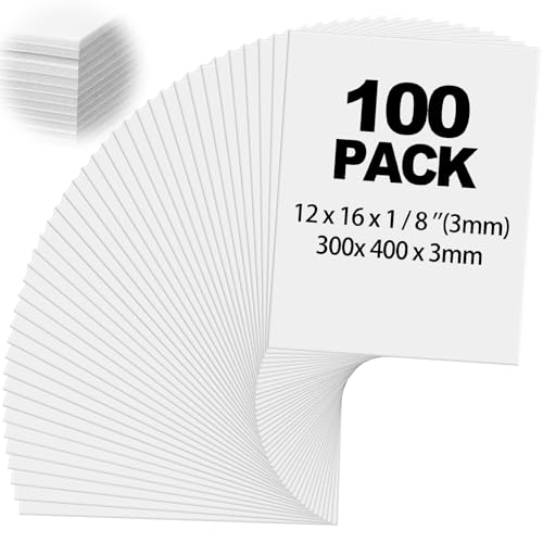 Image of Frienda 100 Pack Foam Board 12 X 16 Inch White for School Art Projects | Rigid Foam Core Double Sided Surface, Lightweight for School Projects Crafts Presentations Office Displays Wedding Artwork