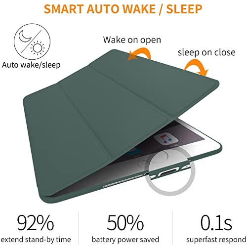 Image of DuraSafe Cases for iPad 7.9 Inch Mini 3 Mini 2 Mini 1 Gen [ Mini 3rd 2nd 1st ] A1599 A1489 A1432 MH3F2HN /A Protective Durable Shock Proof Supportive Magnetic Dual Angle Stand Cover - Dark Green