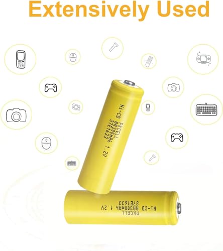 PKCELL 4 Pack Pilas AA 1.2V 300mAh Recargables NiCD miniatura 3
