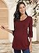 Ecavus Womens Casual Maternity Tops Striped Peplum 3/4 Ruffle Sleeve Shirt Ultra Soft Pregnancy Clothing Wine Red