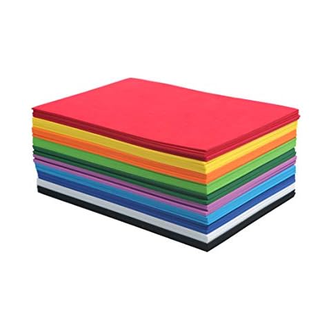 50 Pack Foam Handicraft Sheets (6 x 9 Inches) Colorful Crafting Sponge Paper for Classroom Art and Craft DIY Projects | Thick and Soft Paper,10 Colors Cover