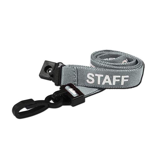 Identity-Plus: Grey Pre-Printed Staff Lanyard with Plastic J Clip (25)