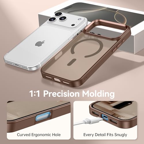 Image of BENTOBEN Ultra-Hybrid Magnetic for iPhone 17 Pro Max Case, Compatible with Mag-Safe, Slim Shockproof Military-Grade Protection, Matte Hard Back Cover for iPhone 17 Pro Max, Desert Titanium