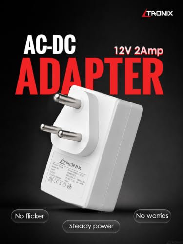 Image of 12V 2A Power Adapter, Power Supply for Router, LED Strip, CCTV Camera, Modem, Set Top Box /DTH Box, DIY Boards, 5.5mm Jack, 24 Watt DC Output (White) (2, Amps)