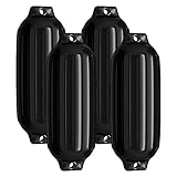 COSTWAY 4 Stück Fender Bootsfender Langfender Kugelfender Set Boot Rammschutz TYP G (Schwarz)