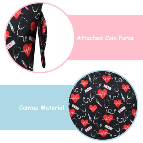 Image of NGIL Medium Top Zipper Closure Canvas Tote Bag with Attached Matching Coin Purse For Moms and Nurses