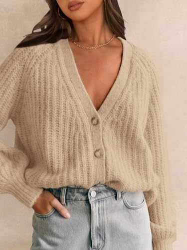 PRETTYGARDEN Womens Sweaters 2025 Long Sleeve Open Front Chunky Cardigan Sweaters for Women Dressy Short Cardigans2