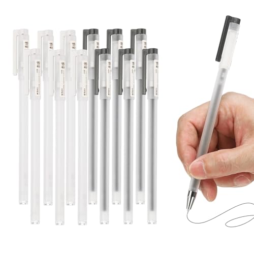 PATIKIL Bolígrafo Gel 0.35mm Pack 12 Tinta Negra